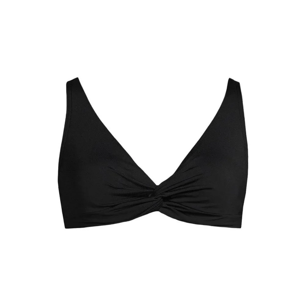 Land's End Twist Front Bikini swimsuit top adjustable  foam cup black Various